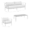 Armen Living Shari Outdoor Patio 4-Piece Lounge Set in Aluminum with Teak Wood and Gray Cushions 840254333079 - alternate 3